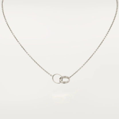 [Luxe Jewelry]LOVE NECKLACE PINK GOLD AND SILVER