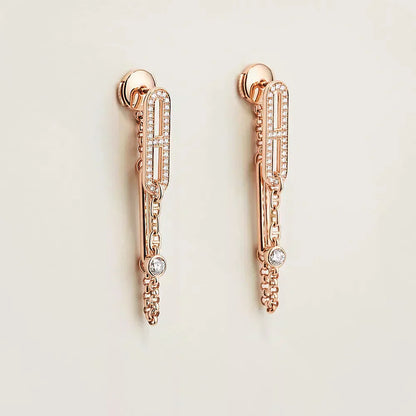 [Luxe Jewelry]CHAINE CHAOS DIAMOND DROP EARRINGS
