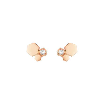 [Luxe Jewelry]BEE LOVE PINK GOLD DIAMOND EARRINGS