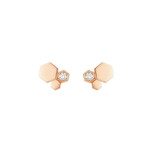 [Luxe Jewelry]BEE LOVE PINK GOLD DIAMOND EARRINGS