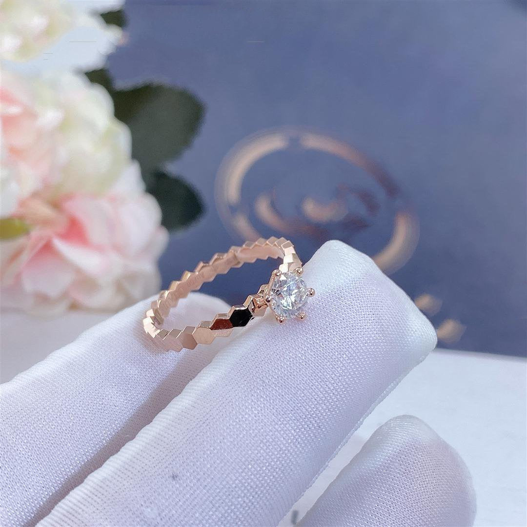 [Luxe Jewelry]BEE LOVE RING PINK GOLD 1 DIAMOND