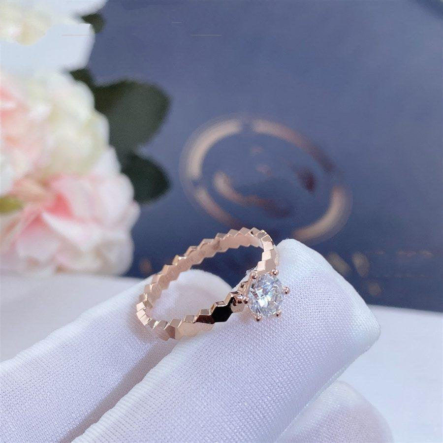 [Luxe Jewelry]BEE LOVE RING PINK GOLD 1 DIAMOND