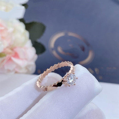 [Luxe Jewelry]BEE LOVE RING PINK GOLD 1 DIAMOND