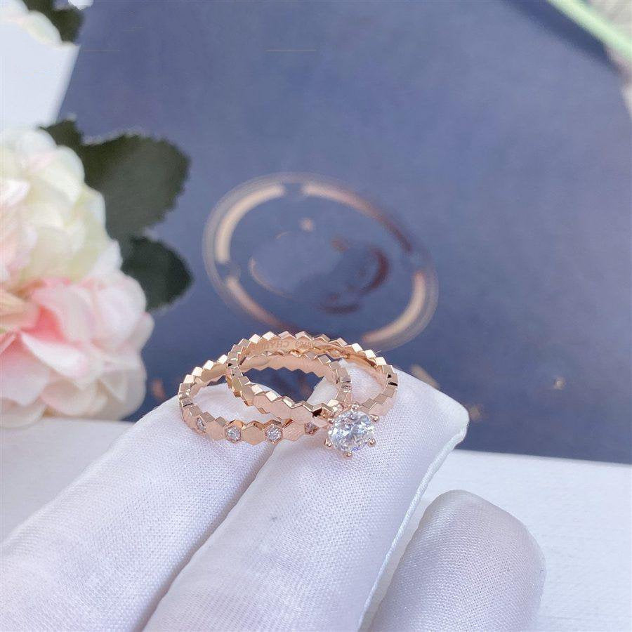 [Luxe Jewelry]BEE LOVE RING PINK GOLD 1 DIAMOND