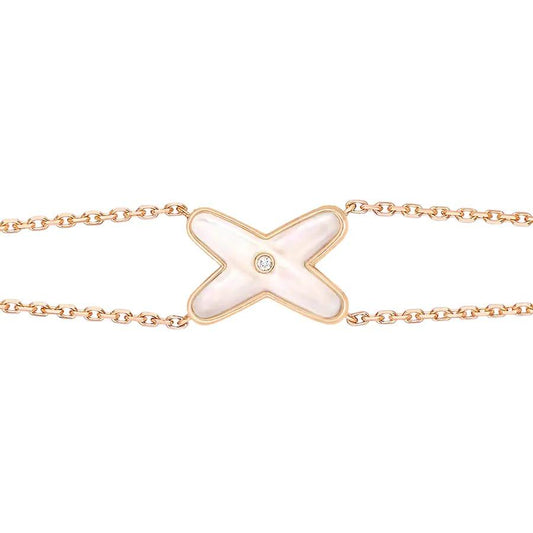 [Luxe Jewelry]JEUX BRACELET WHITE MOP PINK GOLD 1 DIAMOND