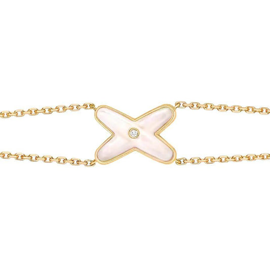 [Luxe Jewelry]JEUX BRACELET WHITE MOP GOLD 1 DIAMOND