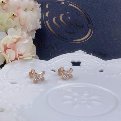 [Luxe Jewelry]JEUX DE PINK GOLD DIAMOND EARRINGS