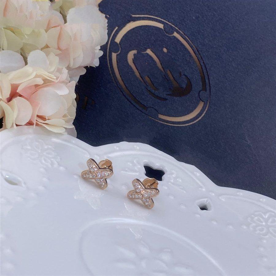 [Luxe Jewelry]JEUX DE PINK GOLD DIAMOND EARRINGS