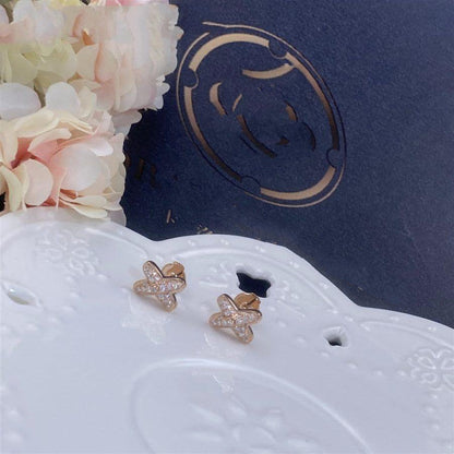 [Luxe Jewelry]JEUX DE PINK GOLD DIAMOND EARRINGS