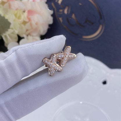 [Luxe Jewelry]JEUX DE PINK GOLD DIAMOND EARRINGS