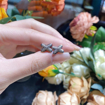 [Luxe Jewelry]JEUX DE SILVER DIAMOND EARRINGS