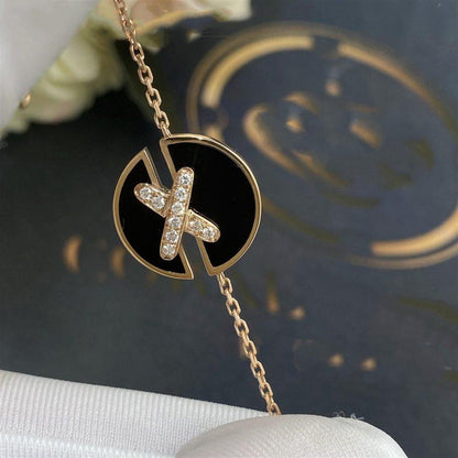 [Luxe Jewelry]JEUX DE BRACELET ONYX PINK GOLD DIAMOND