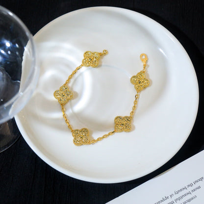 [Luxe Jewelry]CLOVER 5 MOTIFS BRONZING BRACELET