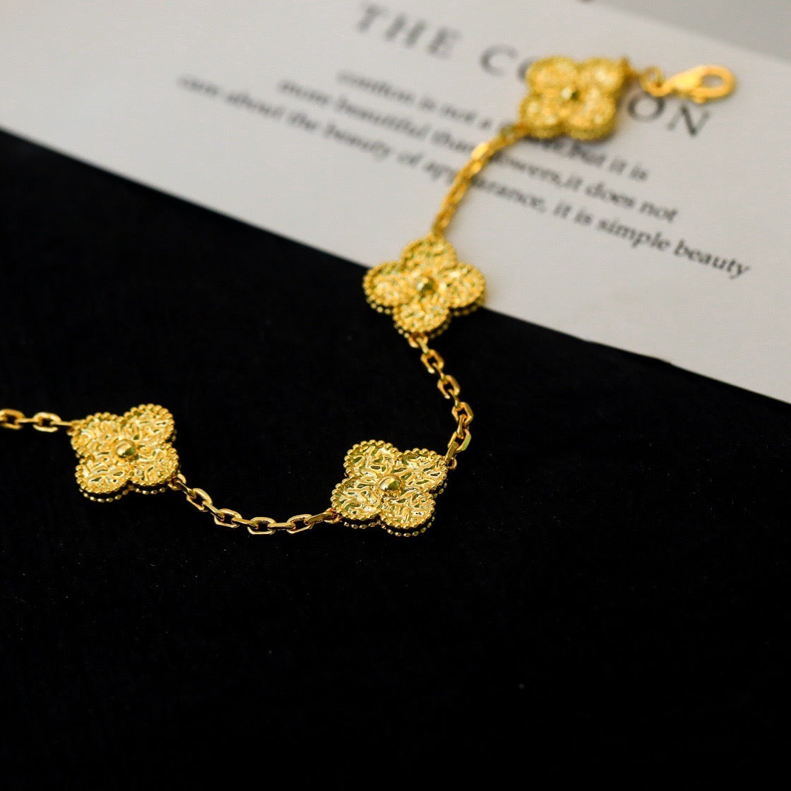 [Luxe Jewelry]CLOVER 5 MOTIFS BRONZING BRACELET