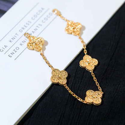 [Luxe Jewelry]CLOVER 5 MOTIFS BRONZING BRACELET