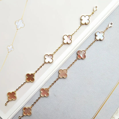 [Luxe Jewelry]CLOVER 5 PINK MOP BRACELET