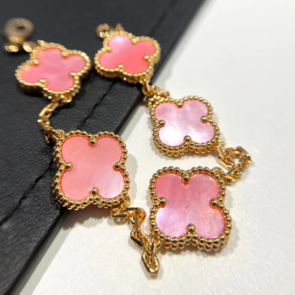 [Luxe Jewelry]CLOVER 5 PINK MOP BRACELET