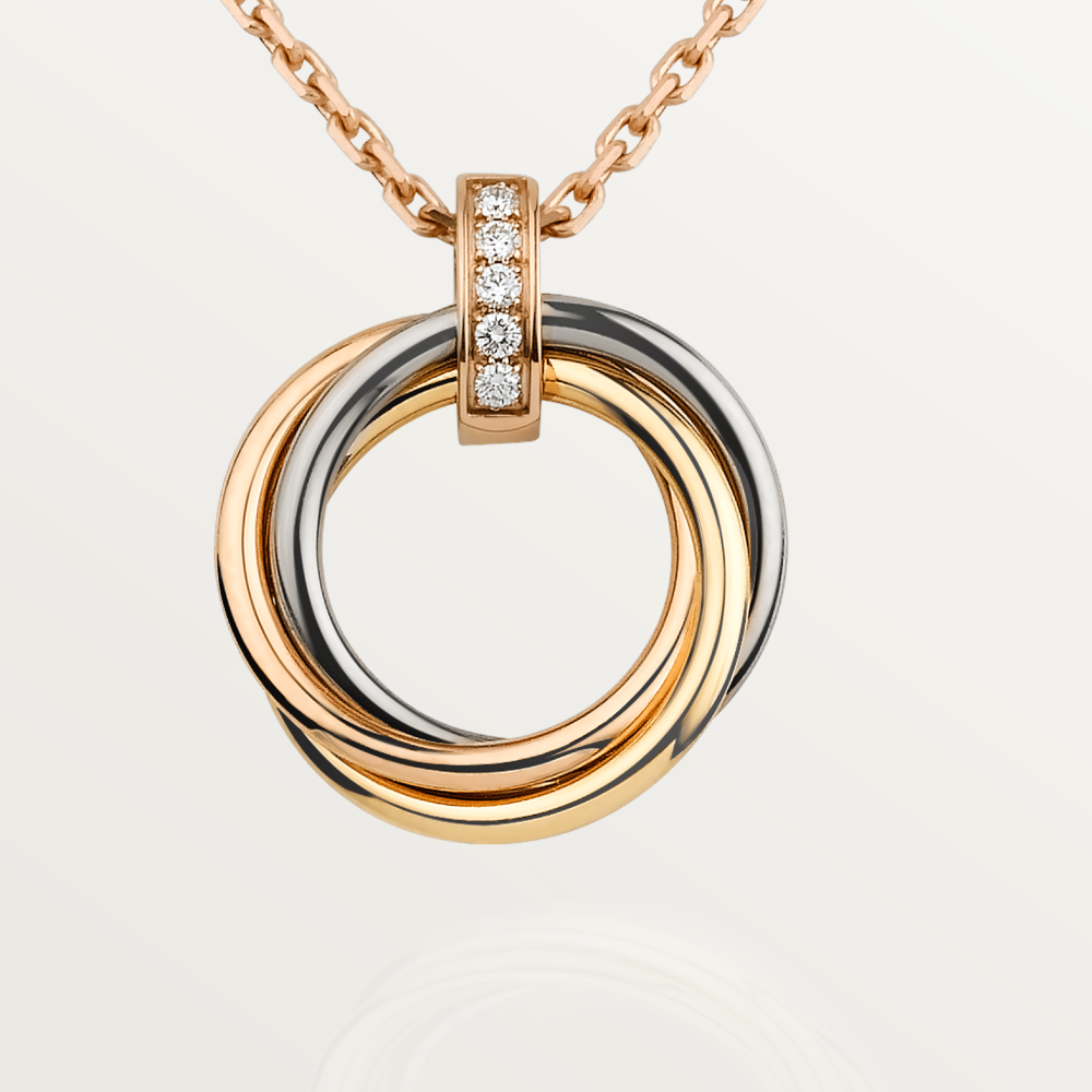 [Luxe Jewelry]TRINITY NECKLACE GOLD  DIAMONDS