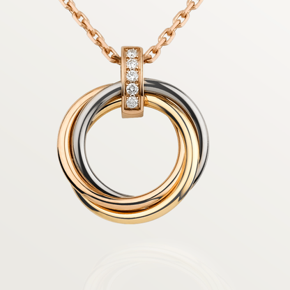 [Luxe Jewelry]TRINITY NECKLACE GOLD  DIAMONDS