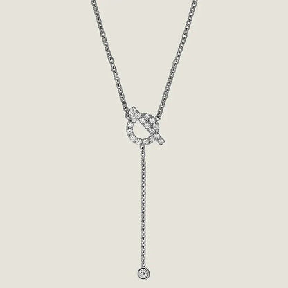 [Luxe Jewelry]FINESSE SILVER DIAMOND NECKLACE