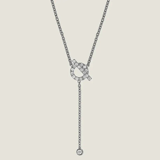[Luxe Jewelry]FINESSE SILVER DIAMOND NECKLACE
