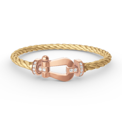 [Luxe Jewelry]FORCE LARGE HORSESHOE HALF DIAMOND BRACELET ROSE GOLD