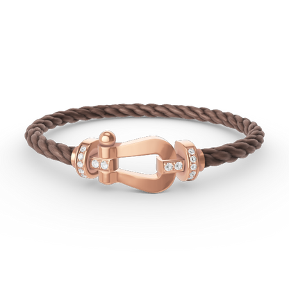 [Luxe Jewelry]FORCE LARGE HORSESHOE HALF DIAMOND BRACELET ROSE GOLD