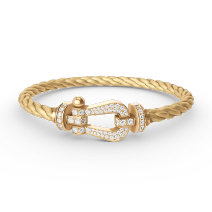 [Luxe Jewelry]FORCE LARGE HORSESHOE FULL DIAMOND BRACELET GOLD