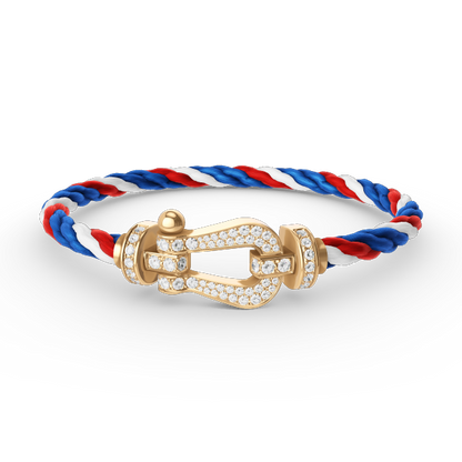 [Luxe Jewelry]FORCE LARGE HORSESHOE FULL DIAMOND BRACELET GOLD