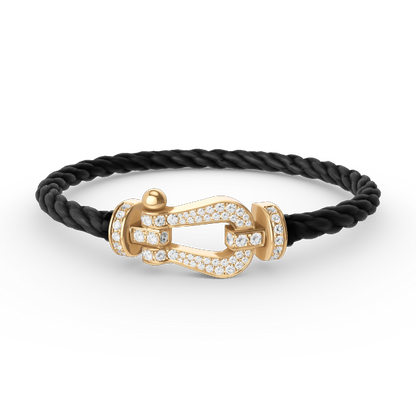 [Luxe Jewelry]FORCE LARGE HORSESHOE FULL DIAMOND BRACELET GOLD