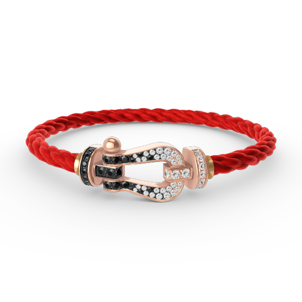 [Luxe Jewelry]FORCE LARGE HORSESHOE BLACK WHITE DIAMOND BRACELET ROSE GOLD