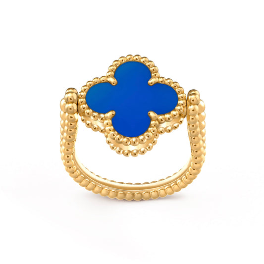 [Luxe Jewelry]CLOVER RIVERSIBLE BLUE AGATE RING