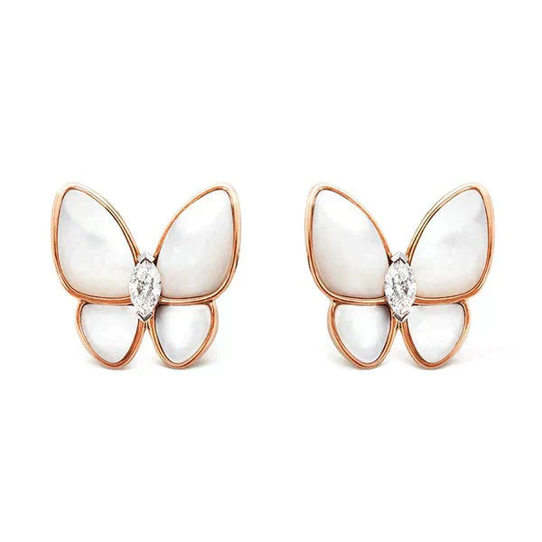 [Luxe Jewelry]BUTTERFLY MOP DIAMOND EARRINGS