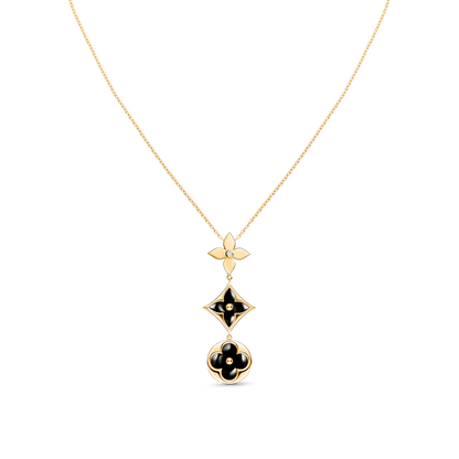 [Luxe Jewelry]STAR AND SUN ONYX PINK GOLD NECKLACE
