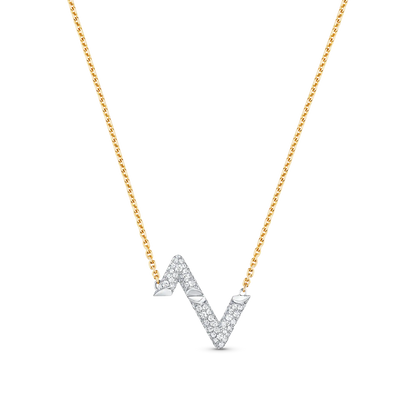 [Luxe Jewelry]VOLT SILVER DIAMOND PEDANT NECKLACE