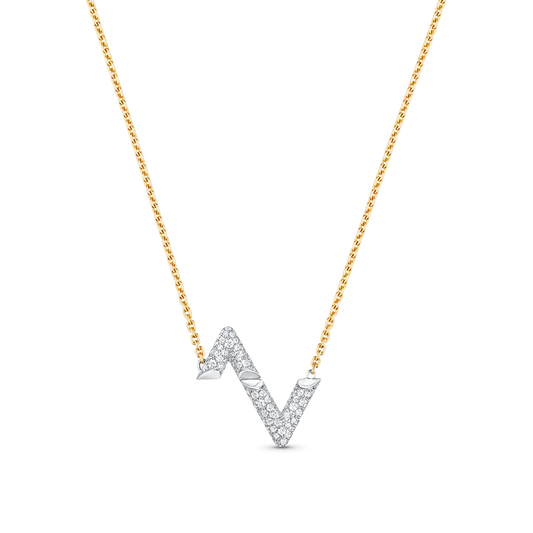 [Luxe Jewelry]VOLT SILVER DIAMOND PEDANT NECKLACE