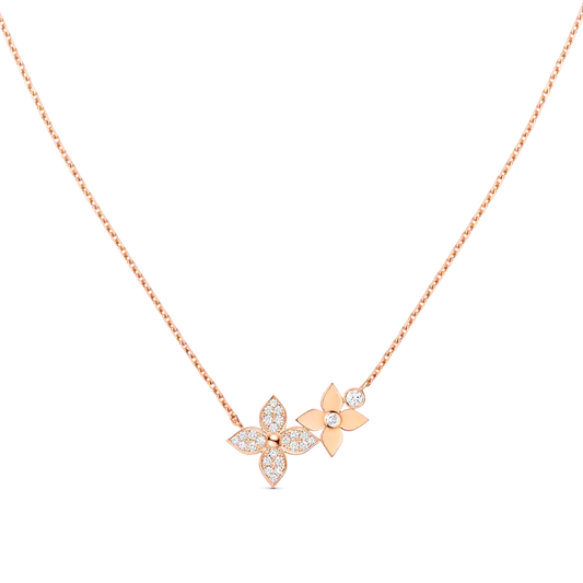 [Luxe Jewelry]STAR BLOSSOM NECKLACE PINK GOLD DIAMONDS