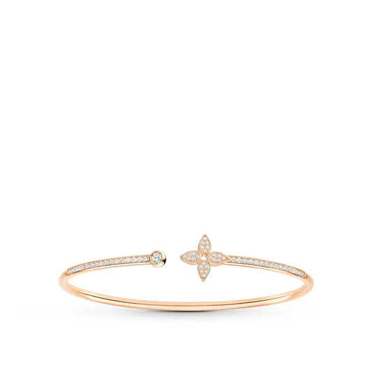 [Luxe Jewelry]IDYLLE PINK GOLD OPEN BRACELET DIAMOND PAVED