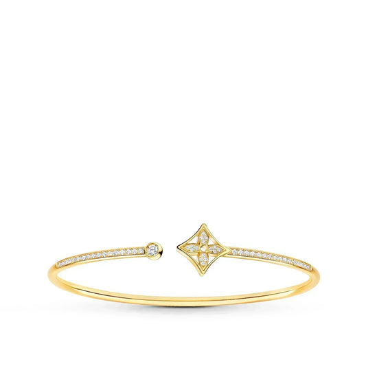 [Luxe Jewelry]IDYLLE GOLD OPEN BRACELET DIAMOND PAVED