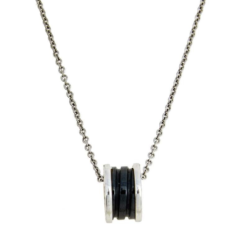 [Luxe Jewelry]ZERO 1 BLACK CERAMIC SILVER NECKLACE