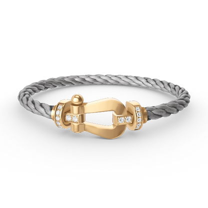 [Luxe Jewelry]FORCE LARGE HORSESHOE HALF DIAMOND BRACELET GOLD