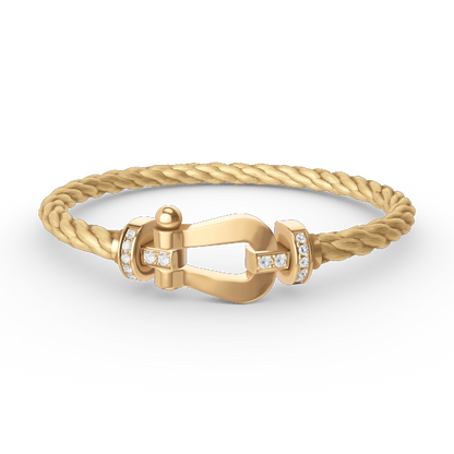 [Luxe Jewelry]FORCE LARGE HORSESHOE HALF DIAMOND BRACELET GOLD