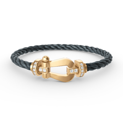 [Luxe Jewelry]FORCE LARGE HORSESHOE HALF DIAMOND BRACELET GOLD