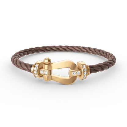 [Luxe Jewelry]FORCE LARGE HORSESHOE HALF DIAMOND BRACELET GOLD