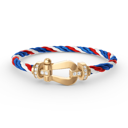 [Luxe Jewelry]FORCE LARGE HORSESHOE HALF DIAMOND BRACELET GOLD