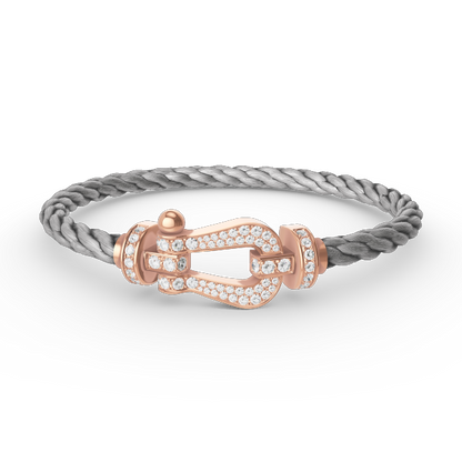 [Luxe Jewelry]FORCE LARGE HORSESHOE FULL DIAMOND BRACELET ROSE GOLD