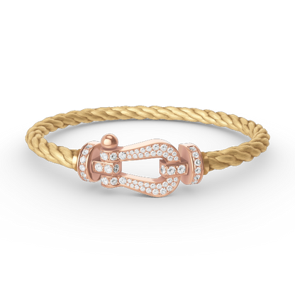 [Luxe Jewelry]FORCE LARGE HORSESHOE FULL DIAMOND BRACELET ROSE GOLD