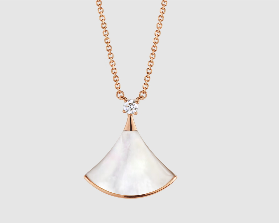 [Luxe Jewelry]DREAM NECKLACE WHITE MOP PINK GOLD 1 DIAMOND