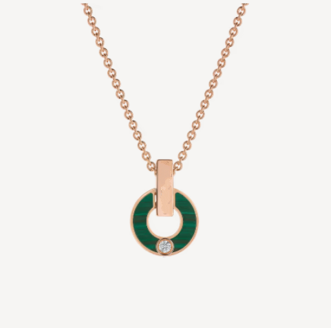 [Luxe Jewelry]GARI NECKLACE PINK GOLD MALACHITE