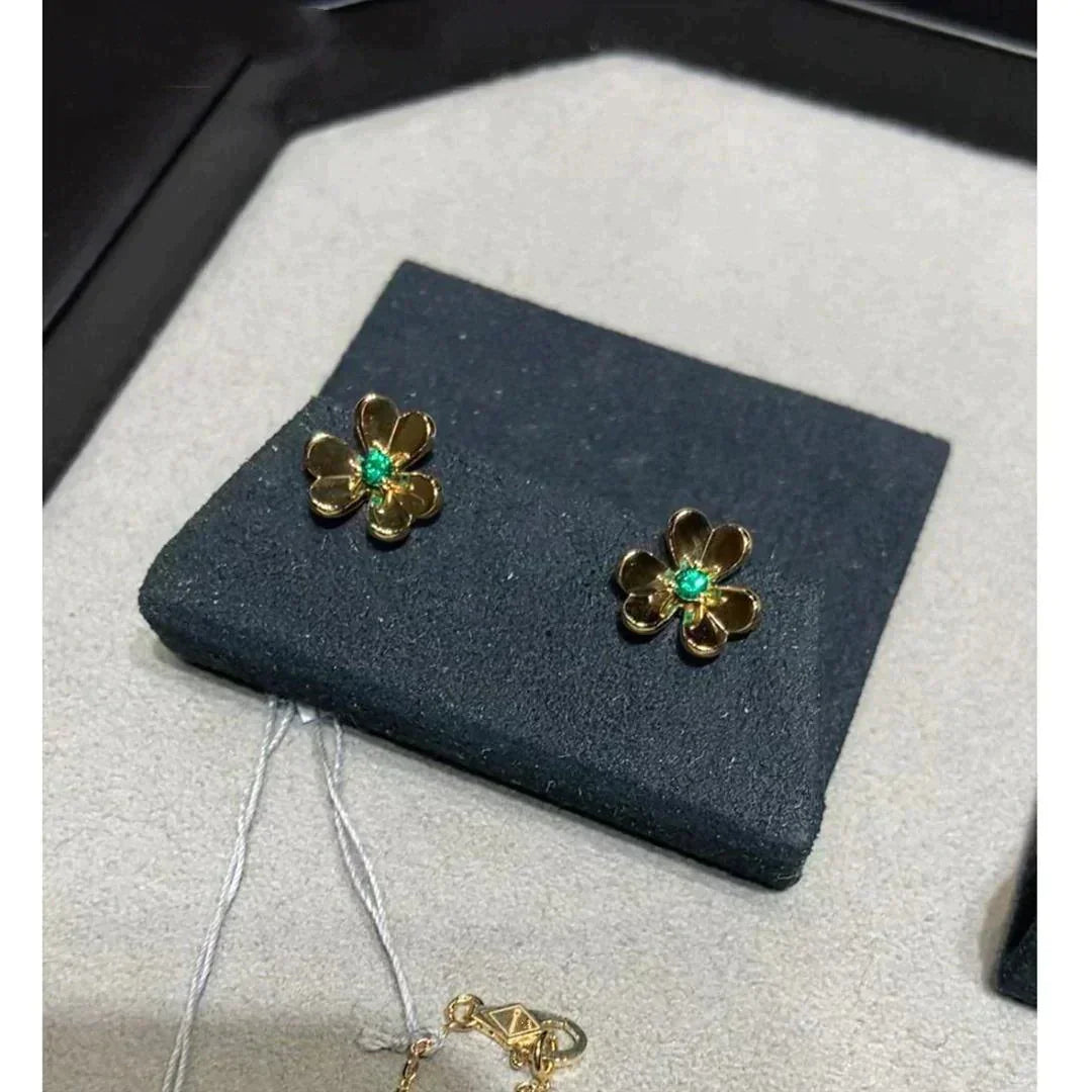 [Luxe Jewelry]FRIVOLE  FLOWER MALACHITE EARRINGS